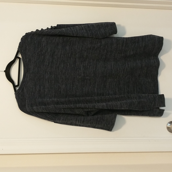 Catherines heathered blue Cris cross shoulder detail top 22/24W - Picture 5 of 5